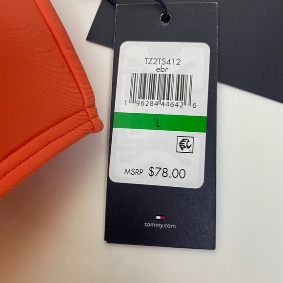 TOMMY HILFIGER Convertible Bandeau Bikini Top Large Orange - Picture 7 of 9